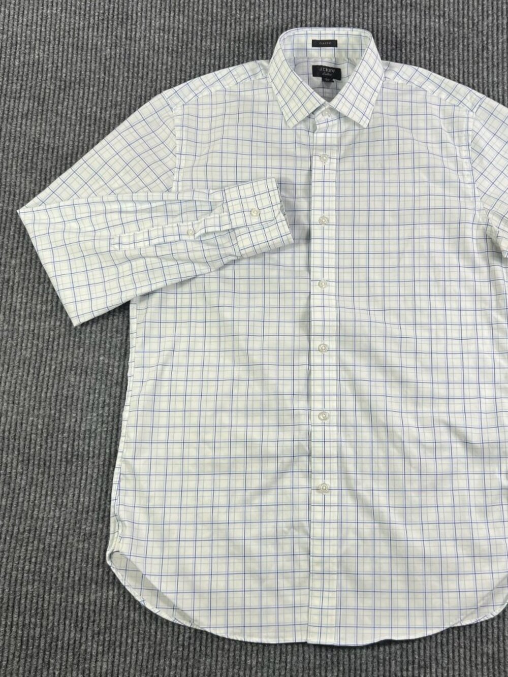J Crew Ludlow Dress Shirt Mens 15.5 33 Blue Check Long Sleeve Classic Fit Preppy